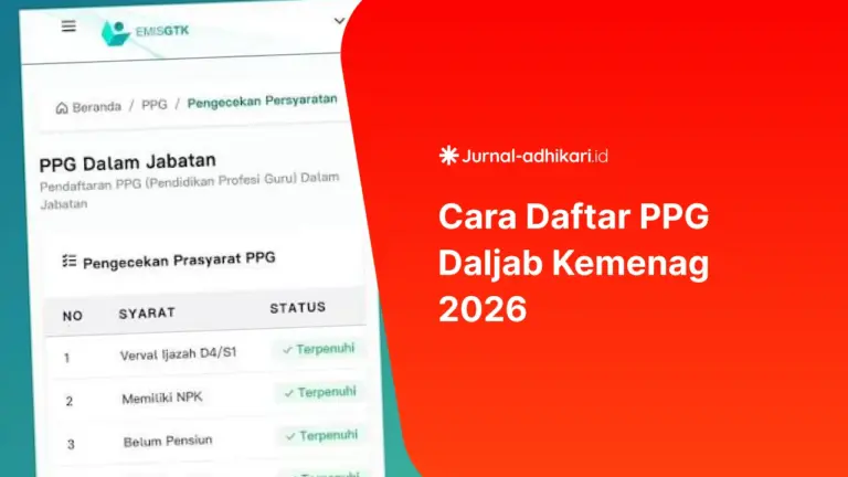 Syarat dan Cara Daftar PPG Daljab Kemenag 2026