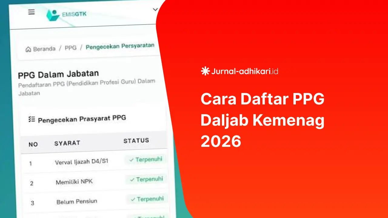 Cara Daftar PPG Daljab Kemenag 2026