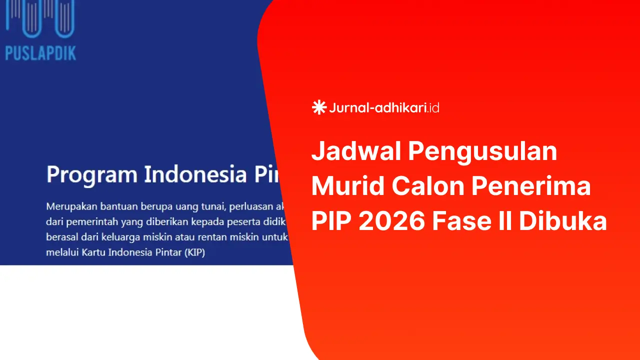 Jadwal Pengusulan Murid Calon Penerima PIP 2026 Fase II Dibuka